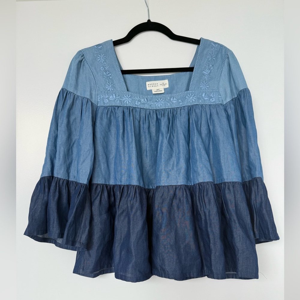 Kate Spade Broome Street Chambray Denim Shirt S $228